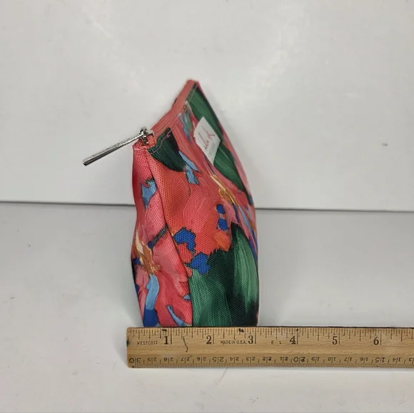 Lulu + Clinique Tropical Colorful Floral Cosmetic Pouch Makeup Bag - Picture 10 of 12